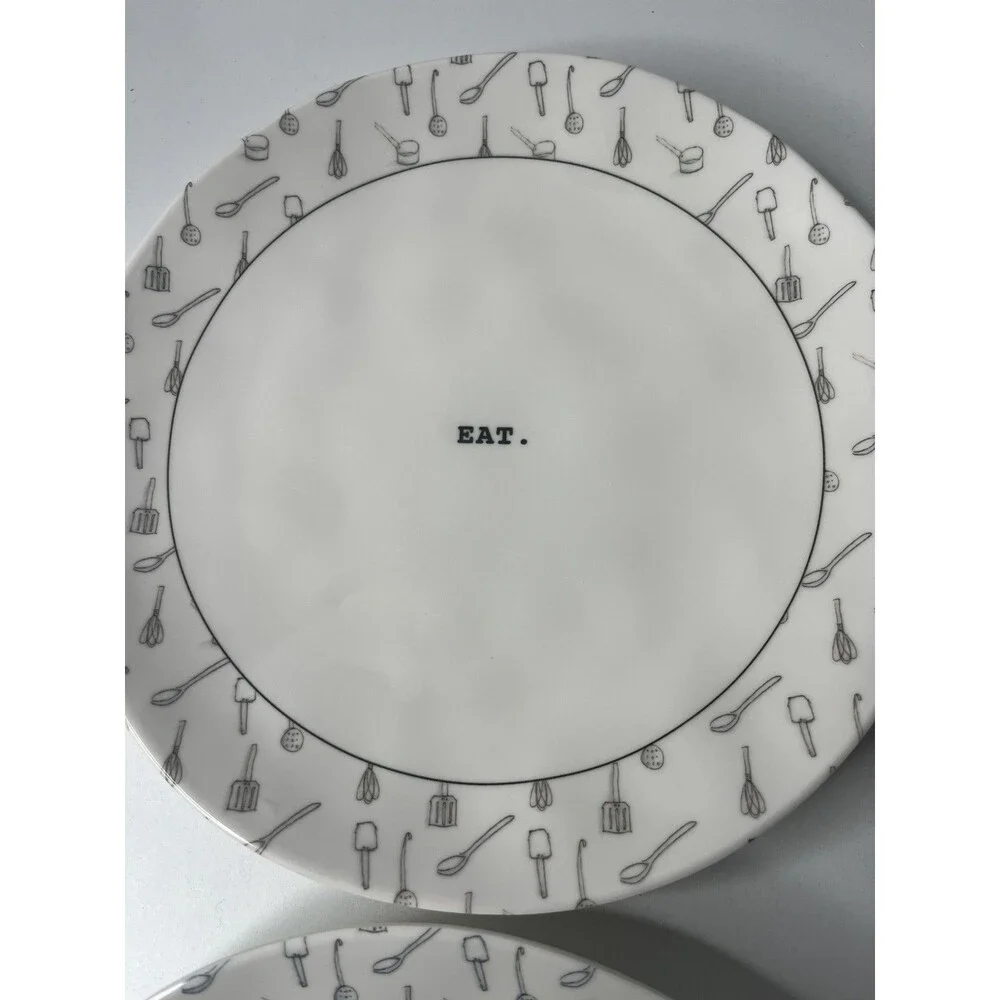 Rae Dunn Artisan Collection By Magenta 10” Melamine Dinner Plate Dine Savor Eat